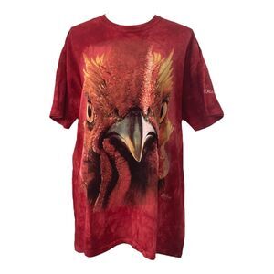Men’s Large Judgmental Rooster Shirt By The Mountain Red Short Sleeve Crewneck